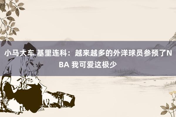 小马大车 基里连科：越来越多的外洋球员参预了NBA 我可爱这极少