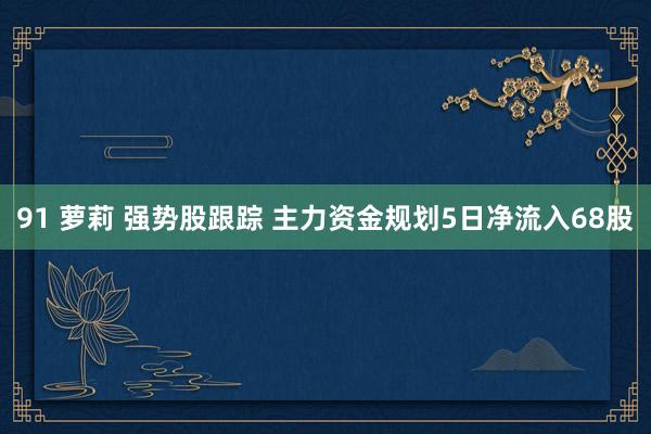 91 萝莉 强势股跟踪 主力资金规划5日净流入68股