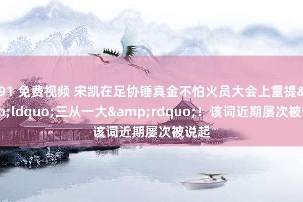 91 免费视频 宋凯在足协锤真金不怕火员大会上重提&ldquo;三从一大&rdquo;！该词近期屡次被说起