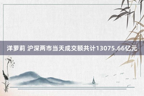 洋萝莉 沪深两市当天成交额共计13075.66亿元