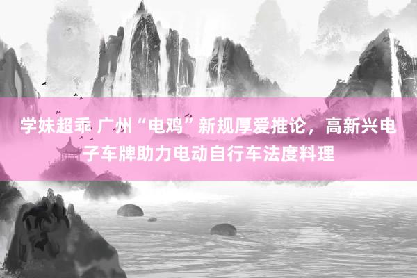 学妹超乖 广州“电鸡”新规厚爱推论，高新兴电子车牌助力电动自行车法度料理