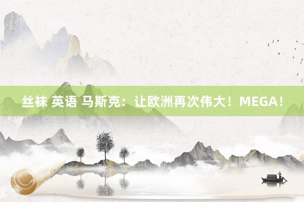 丝袜 英语 马斯克：让欧洲再次伟大！MEGA！