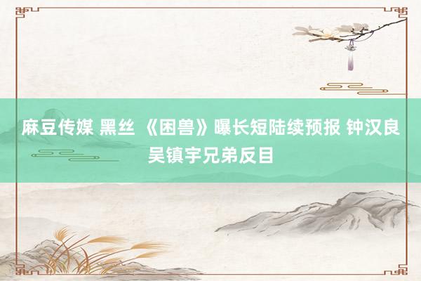 麻豆传媒 黑丝 《困兽》曝长短陆续预报 钟汉良吴镇宇兄弟反目