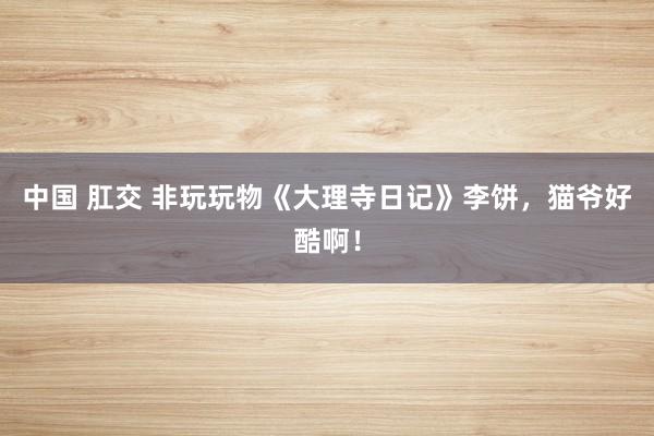 中国 肛交 非玩玩物《大理寺日记》李饼，猫爷好酷啊！
