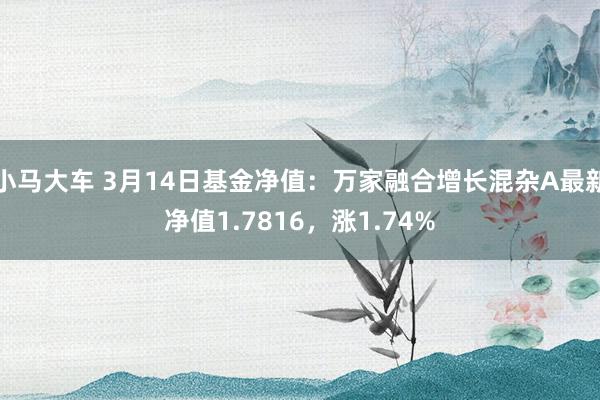 小马大车 3月14日基金净值：万家融合增长混杂A最新净值1.7816，涨1.74%