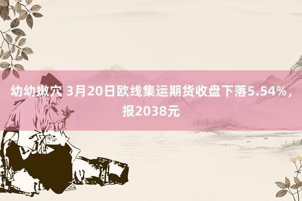 幼幼嫩穴 3月20日欧线集运期货收盘下落5.54%，报2038元