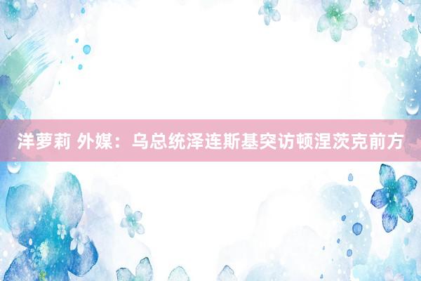 洋萝莉 外媒：乌总统泽连斯基突访顿涅茨克前方