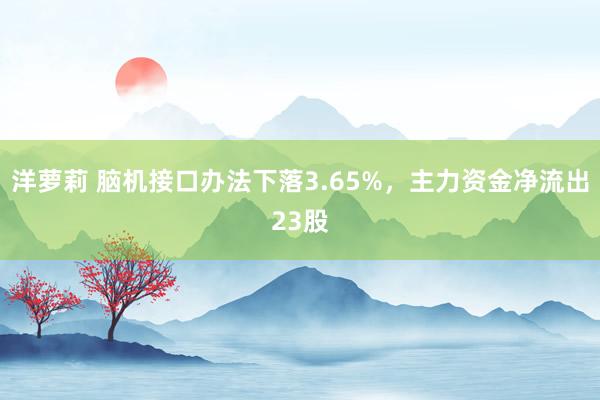 洋萝莉 脑机接口办法下落3.65%，主力资金净流出23股