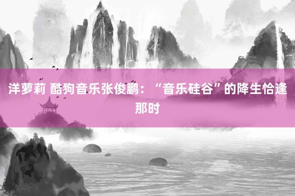 洋萝莉 酷狗音乐张俊鹏：“音乐硅谷”的降生恰逢那时