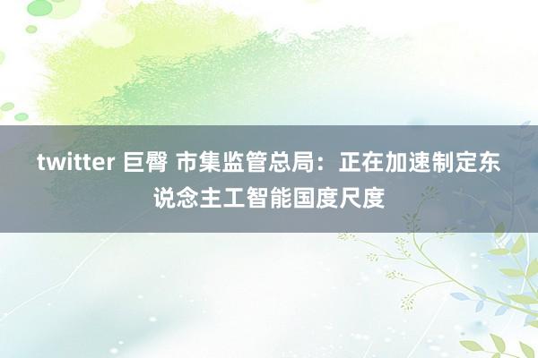 twitter 巨臀 市集监管总局：正在加速制定东说念主工智能国度尺度