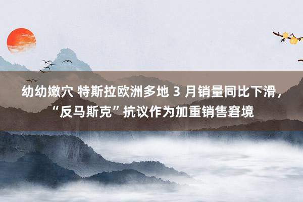 幼幼嫩穴 特斯拉欧洲多地 3 月销量同比下滑，“反马斯克”抗议作为加重销售窘境