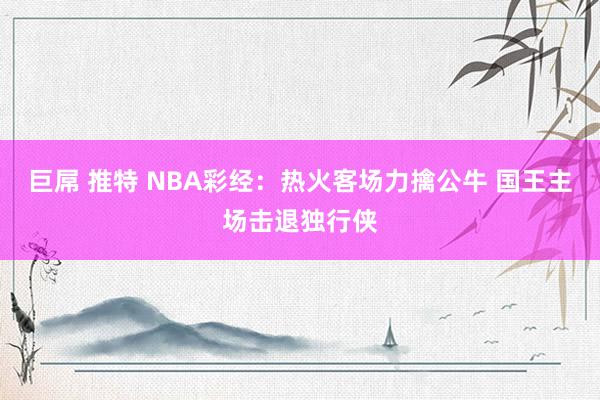 巨屌 推特 NBA彩经：热火客场力擒公牛 国王主场击退独行侠