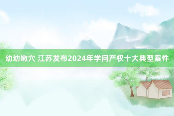 幼幼嫩穴 江苏发布2024年学问产权十大典型案件