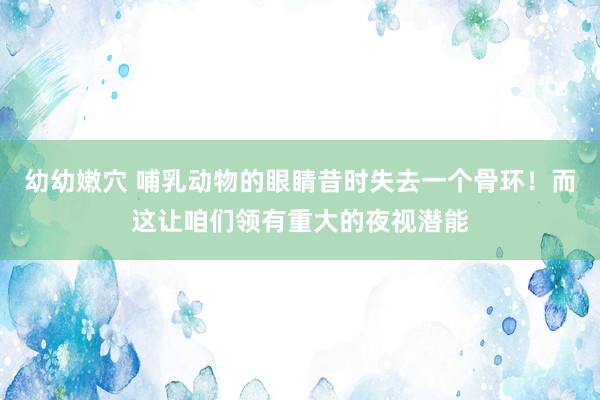 幼幼嫩穴 哺乳动物的眼睛昔时失去一个骨环！而这让咱们领有重大的夜视潜能